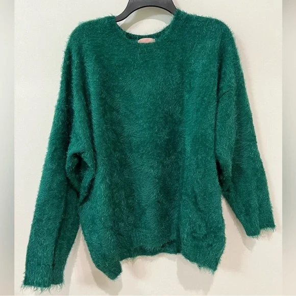 Show Me Your MuMu Green Eyelash Sweater - Picture 2 of 4